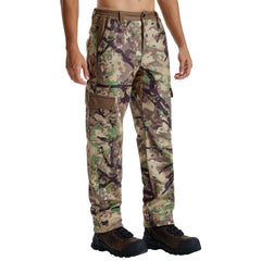 LOOGU men's fleece-lined camo hunting pants with windproof warmth for cold-day hunts