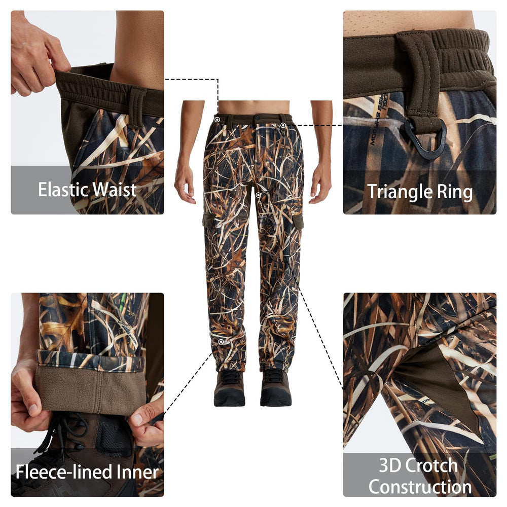 LOOGU fleece-lined camo hunting pants warmth and breathable shell for all-day wear