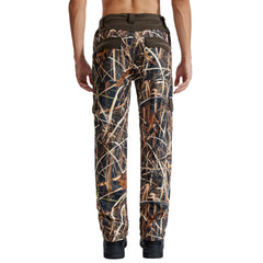 LOOGU camo pants rear pocket view highlighting secure tool storage.