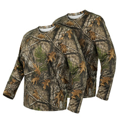 LOOGU men's hunting camo shirt front view highlighting lightweight camouflage for hunts.