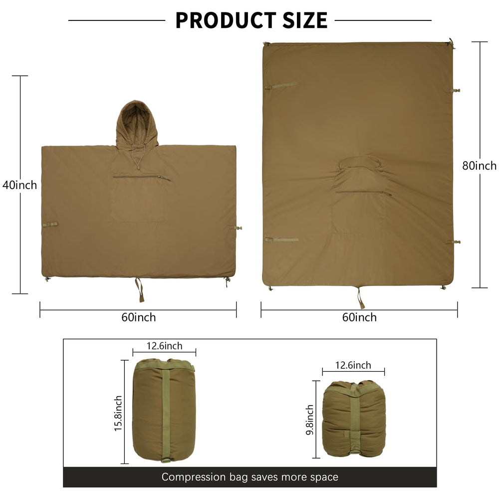 LOOGU poncho front zippered pocket highlights secure storage on expeditions