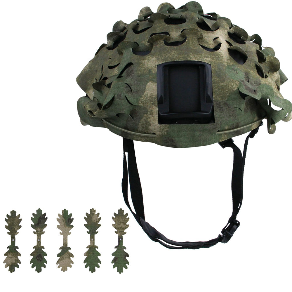 LOOGU tactical helmet cover outer view with breathable camo mesh for stealth