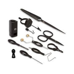 Loon complete fly tying tool kit in black for a professional bench setup and precise flies.