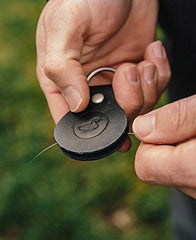 Loon Leader Straightener interior shows rubber pads enabling smooth, curl-free leader adjustments