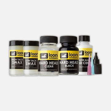 Loon Outdoors bench kit 5 pcs for precise fly tying with waxes and cement