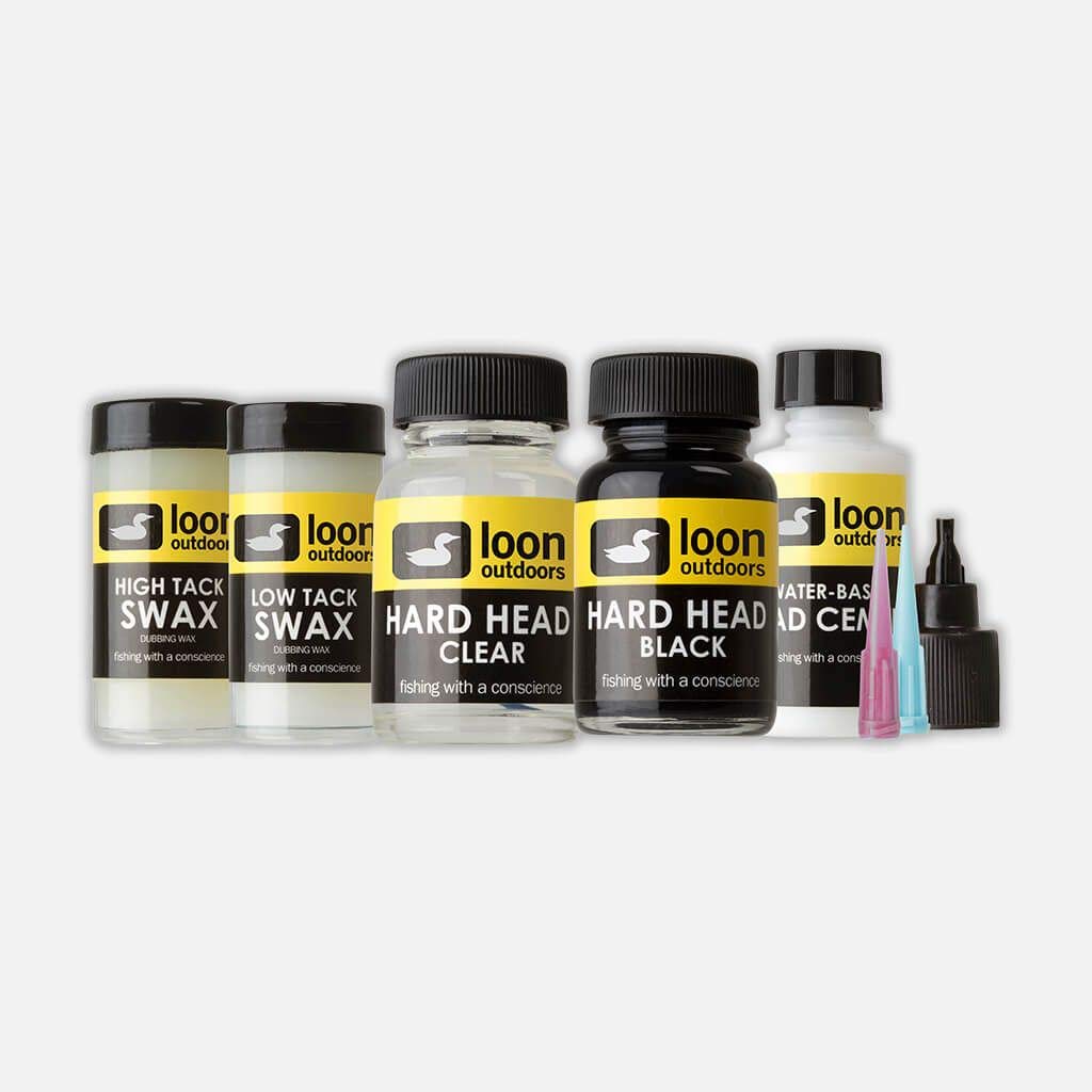 Loon Outdoors bench kit 5 pcs for precise fly tying with waxes and cement