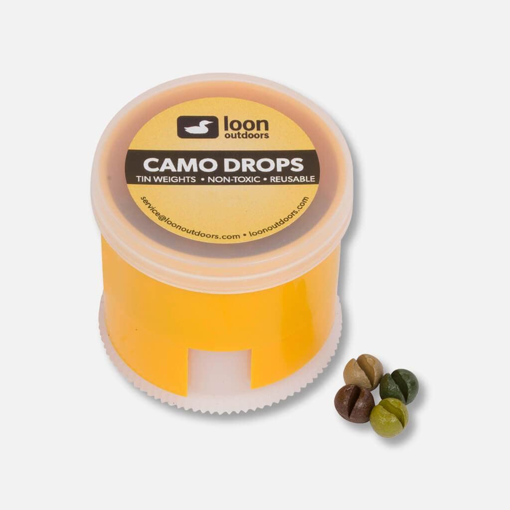 Loon Outdoors Camo Drops Split Shot in Twist Pot No.BB for easy, refillable sinking weights