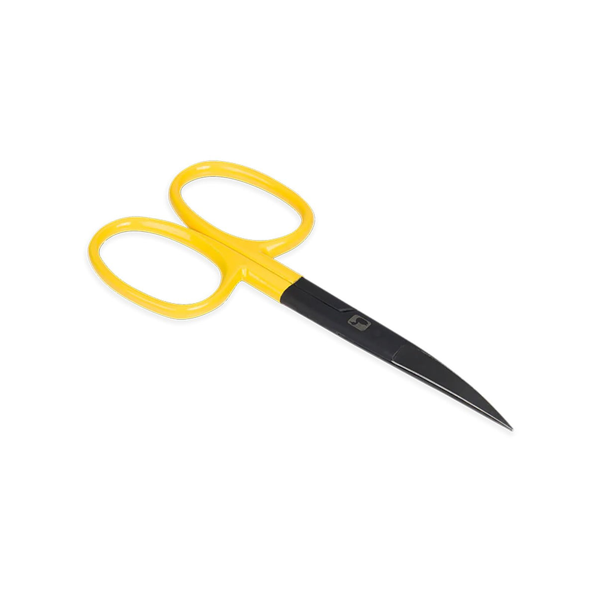 Loon Outdoors Ergo Curved Hair Scissors in yellow for precise shaping in fly tying