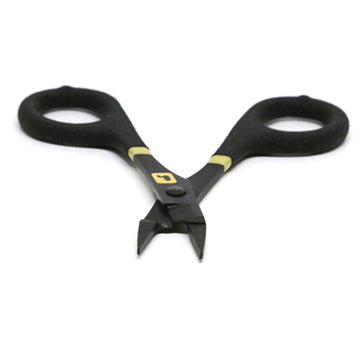 Loon Rogue Debarb Pliers jaws angle close-up, tightly angled jaws for precise movements.