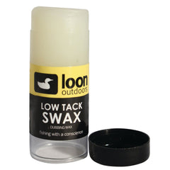 Loon Swax push-bottom container keeps wax clean and easy to dispense.
