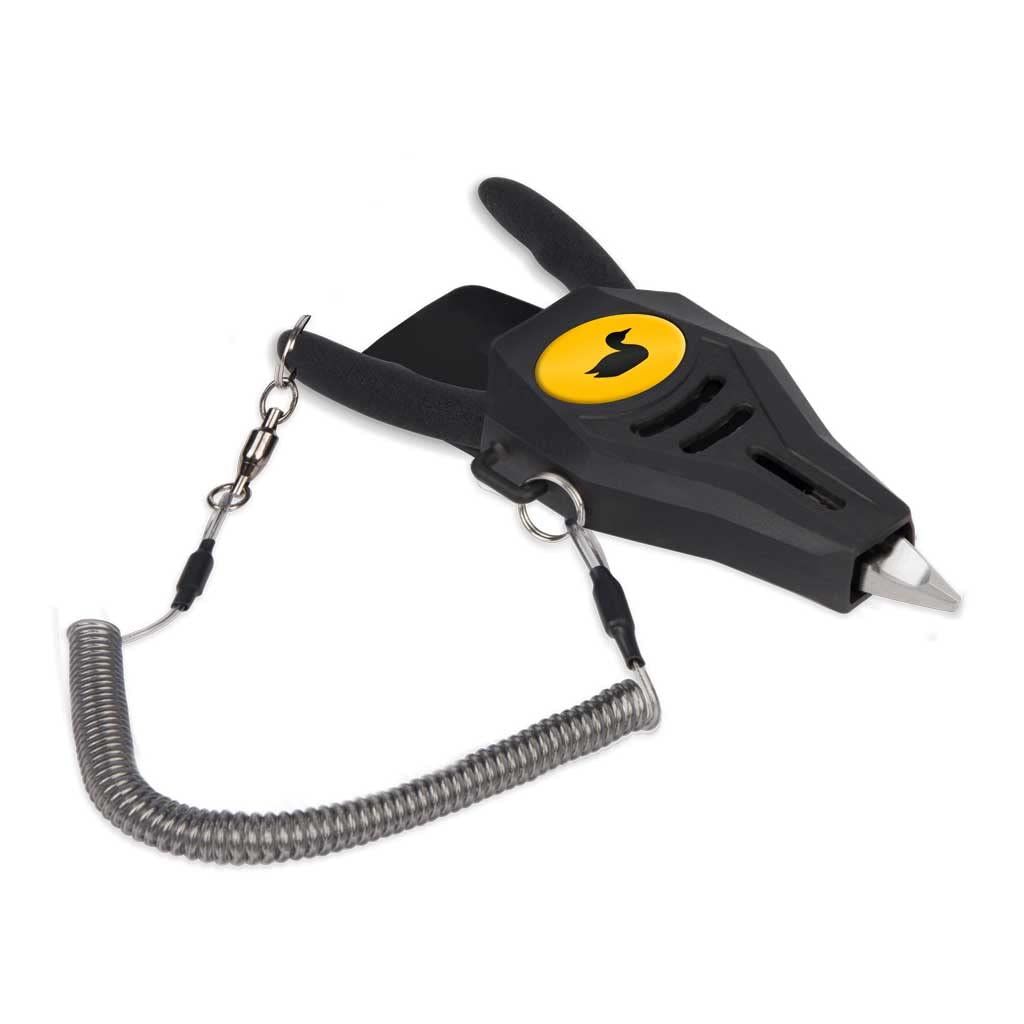 Loon Trout Pliers close-up showing rugged grip and built-in cutter for quick knot work