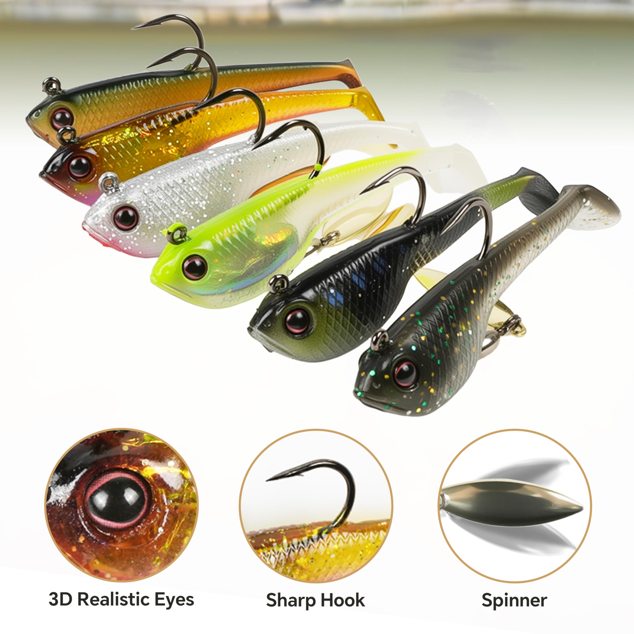 3D lifelike eyes on LOONVA soft lure