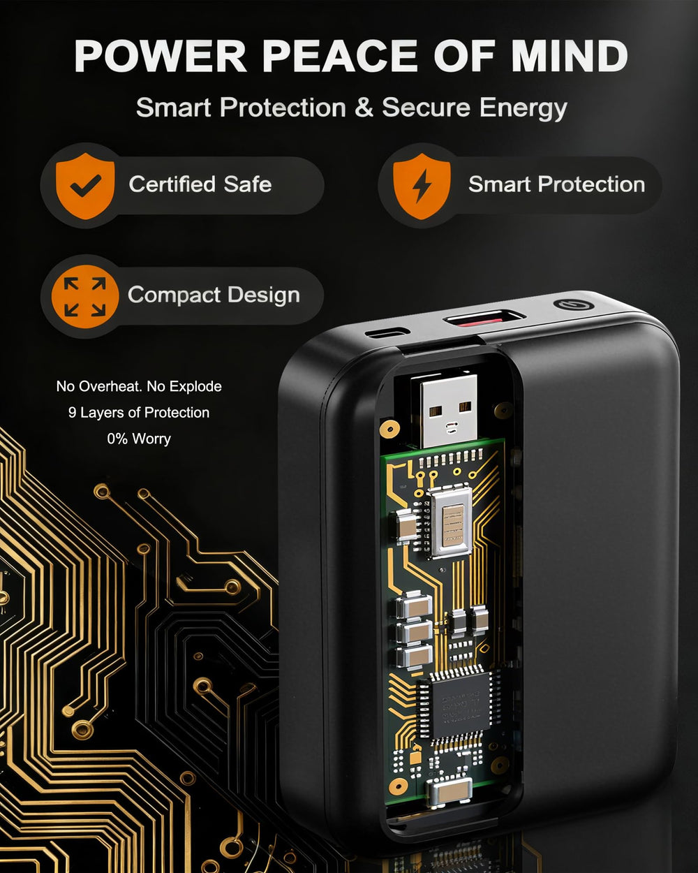 Loowoko 10000mAh battery pack powers USB heating for long outdoor sessions.