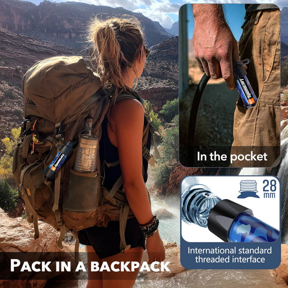 Lormandy water filter straw compatible with bags and bottles for versatile use