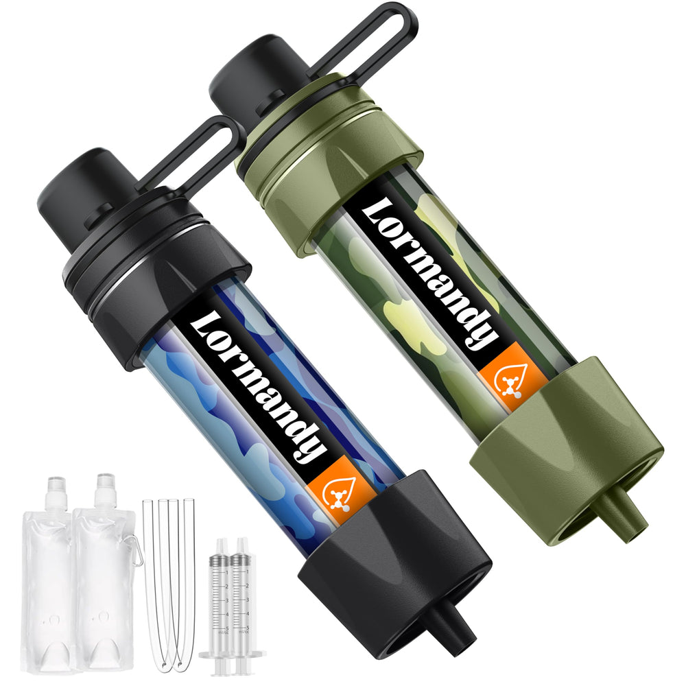 Lormandy water filter straw compact design for pocket-size travel filtration