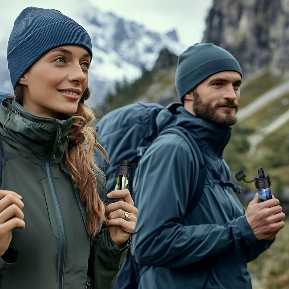 Lormandy water filter straw includes silicone tubing and syringe for easy setup