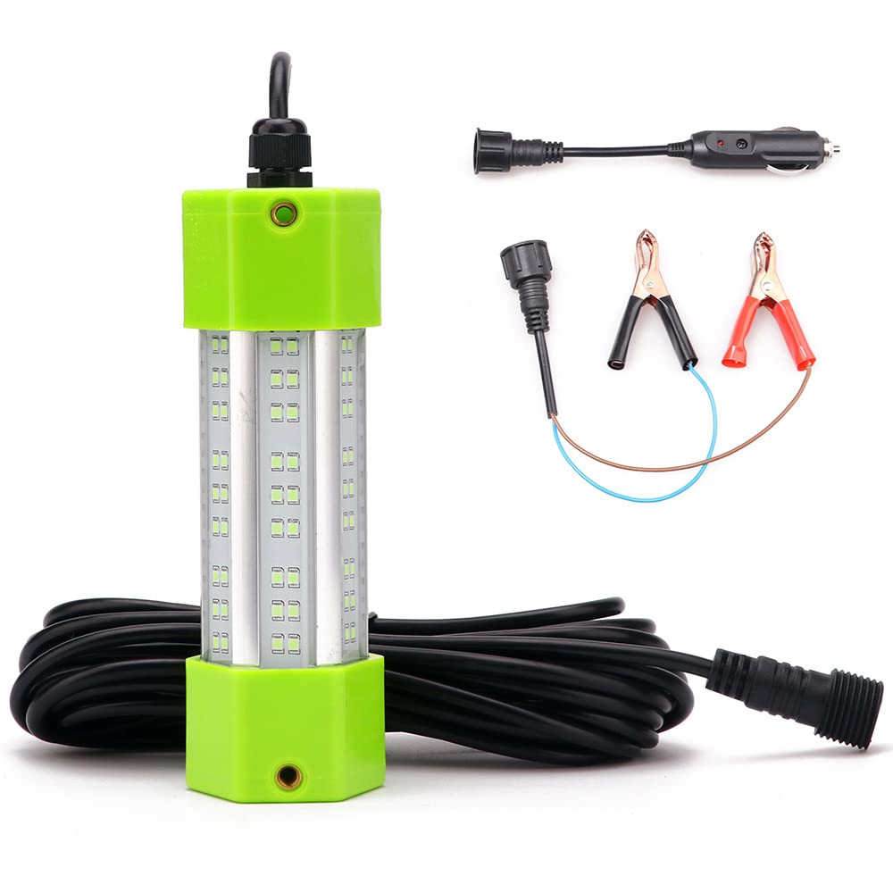 LOSTCAT 130W underwater light shows a 360-degree beam for night fishing.