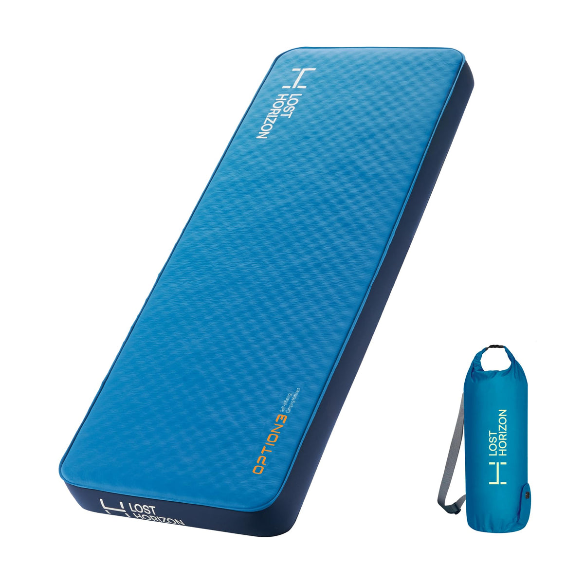LOSTHORIZON air-foam mattress front view for sturdy outdoor comfort