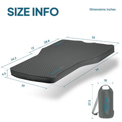 LOSTHORIZON self-inflating sleeping pad with air pump enables quick setup.