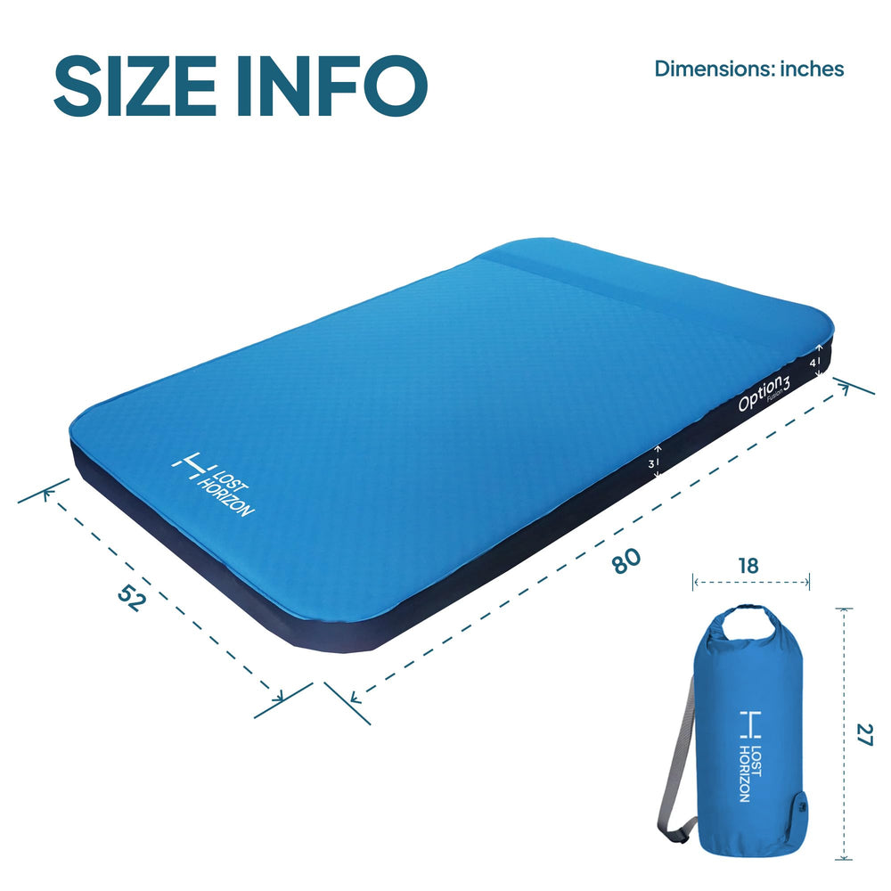 LOSTHORIZON self-inflating sleeping pad combines foam and air for customizable comfort