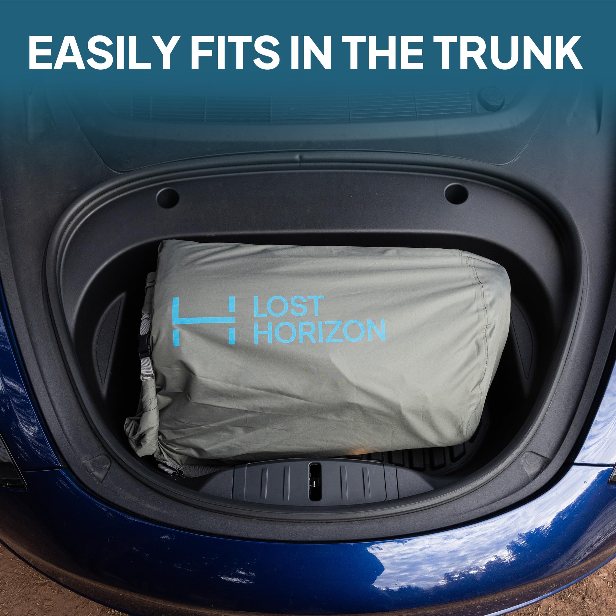 LostHorizon Tesla Model 3 compatible mattress for car camping