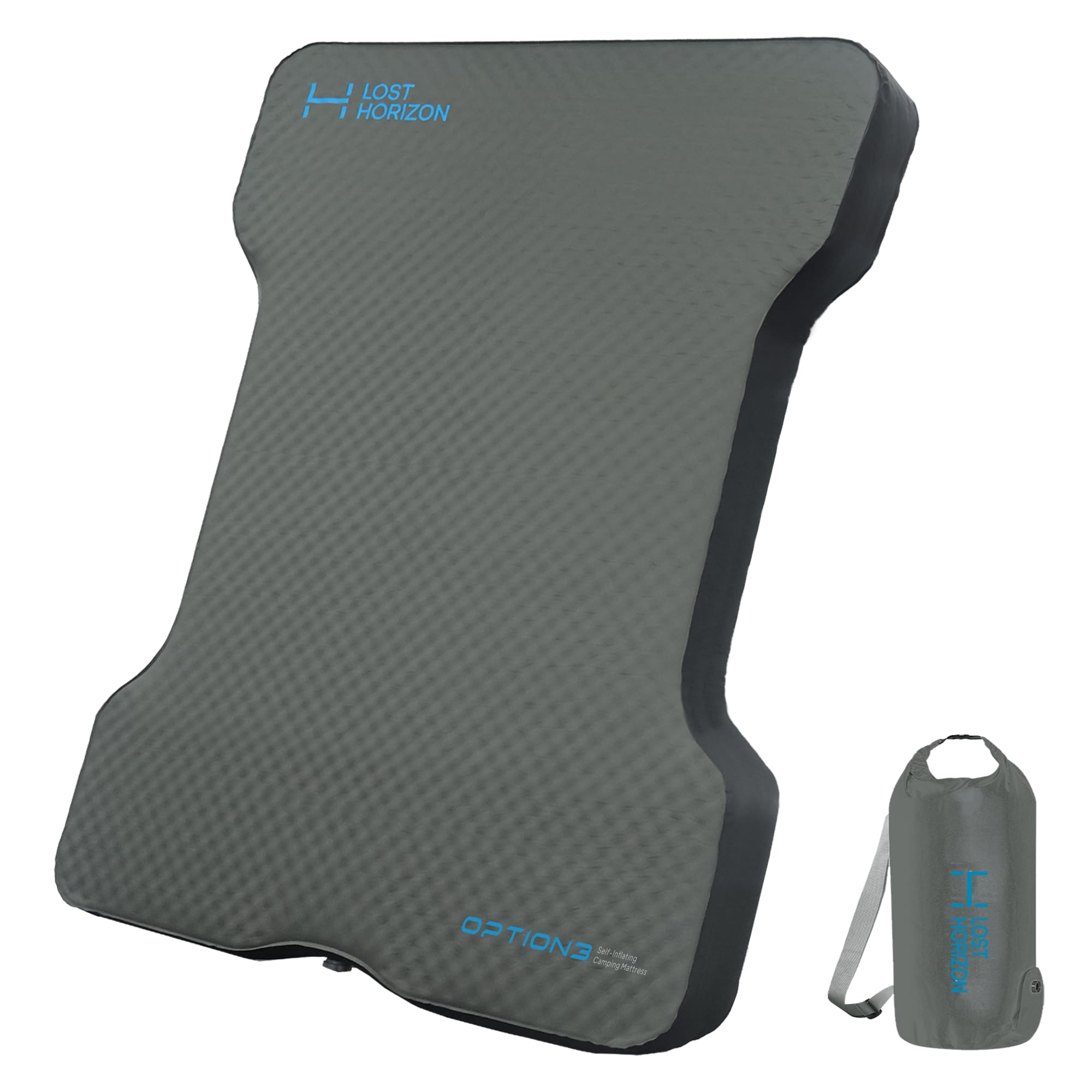 LOSTHORIZON truck bed camping air mattress setup for full-size trucks, ready for sleep.