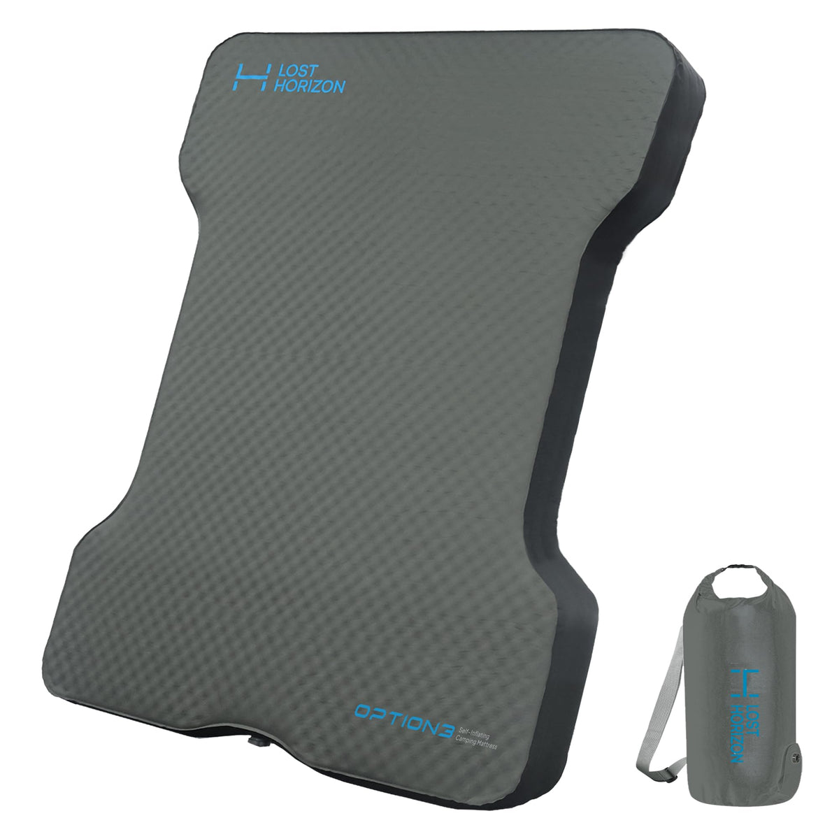 LOSTHORIZON truck bed camping air mattress setup for full-size trucks, ready for sleep.