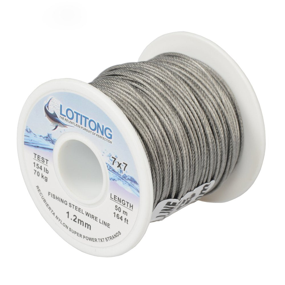 LOTITONG 50m leader wire in 1.0mm showing 130lb test for heavy setups