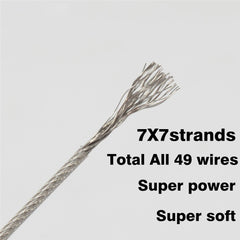 LOTITONG 50m leader wire in 1.2mm close-up highlighting 49-strand construction