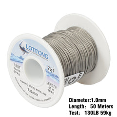 LOTITONG 7x7 49-strand wire showing balanced stiffness and flexibility.