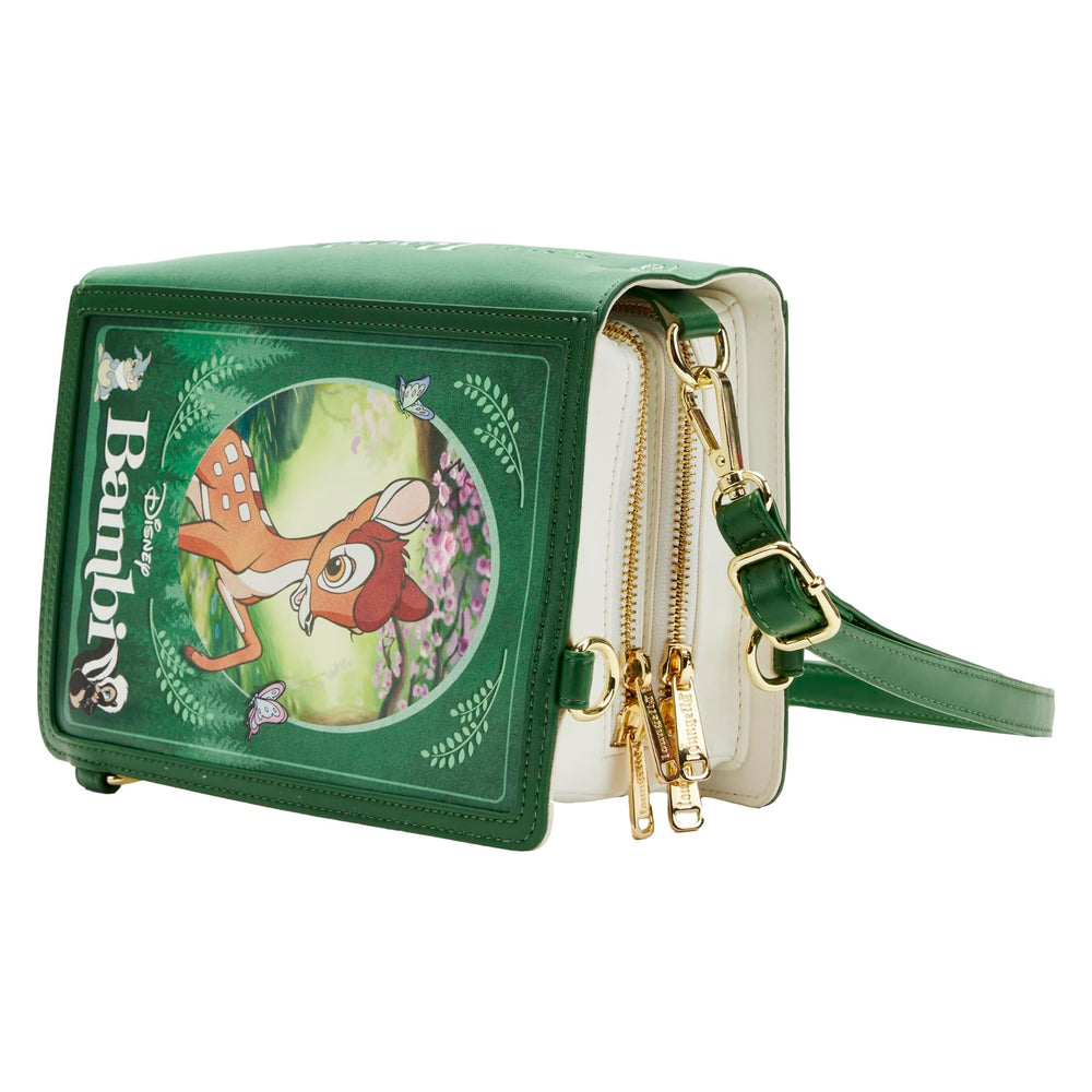 Loungefly Bambi bag interior shows coordinating lining and secure magnet closures for everyday use
