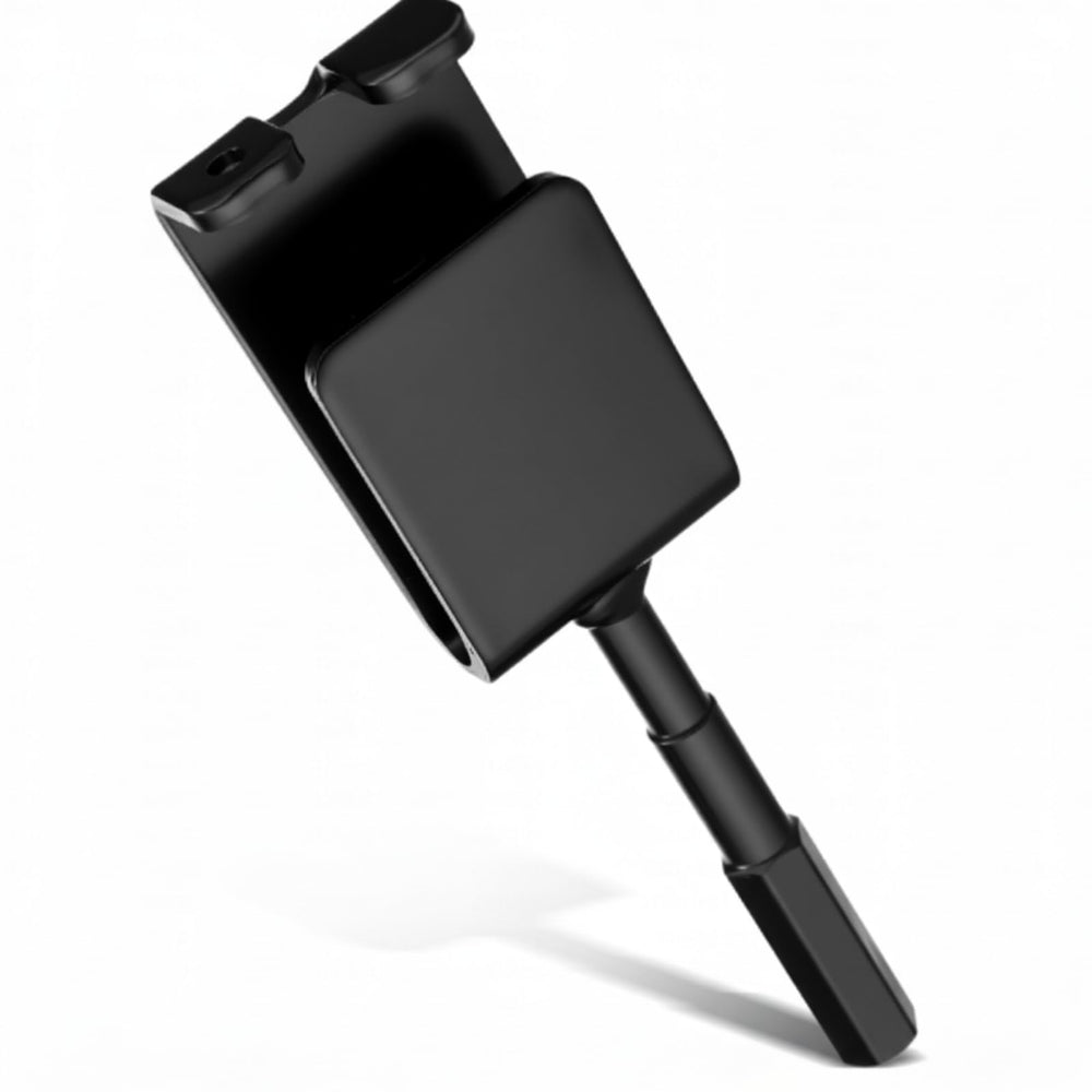 Lounsweer ice anchor drill adapter in black steel, 16x4 cm