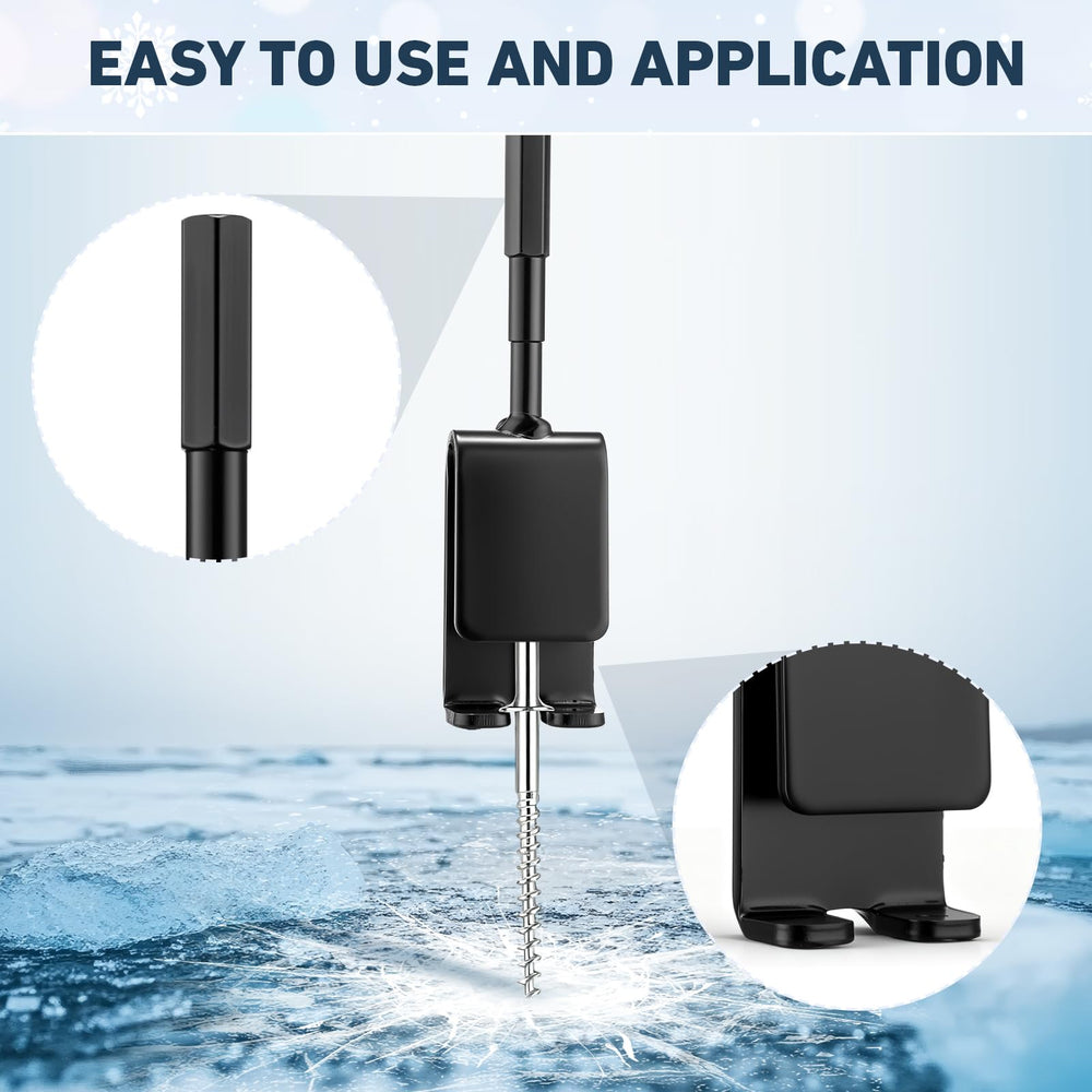 Ice anchor drill adapter attached to power drill