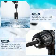 Package includes one ice anchor drill adapter