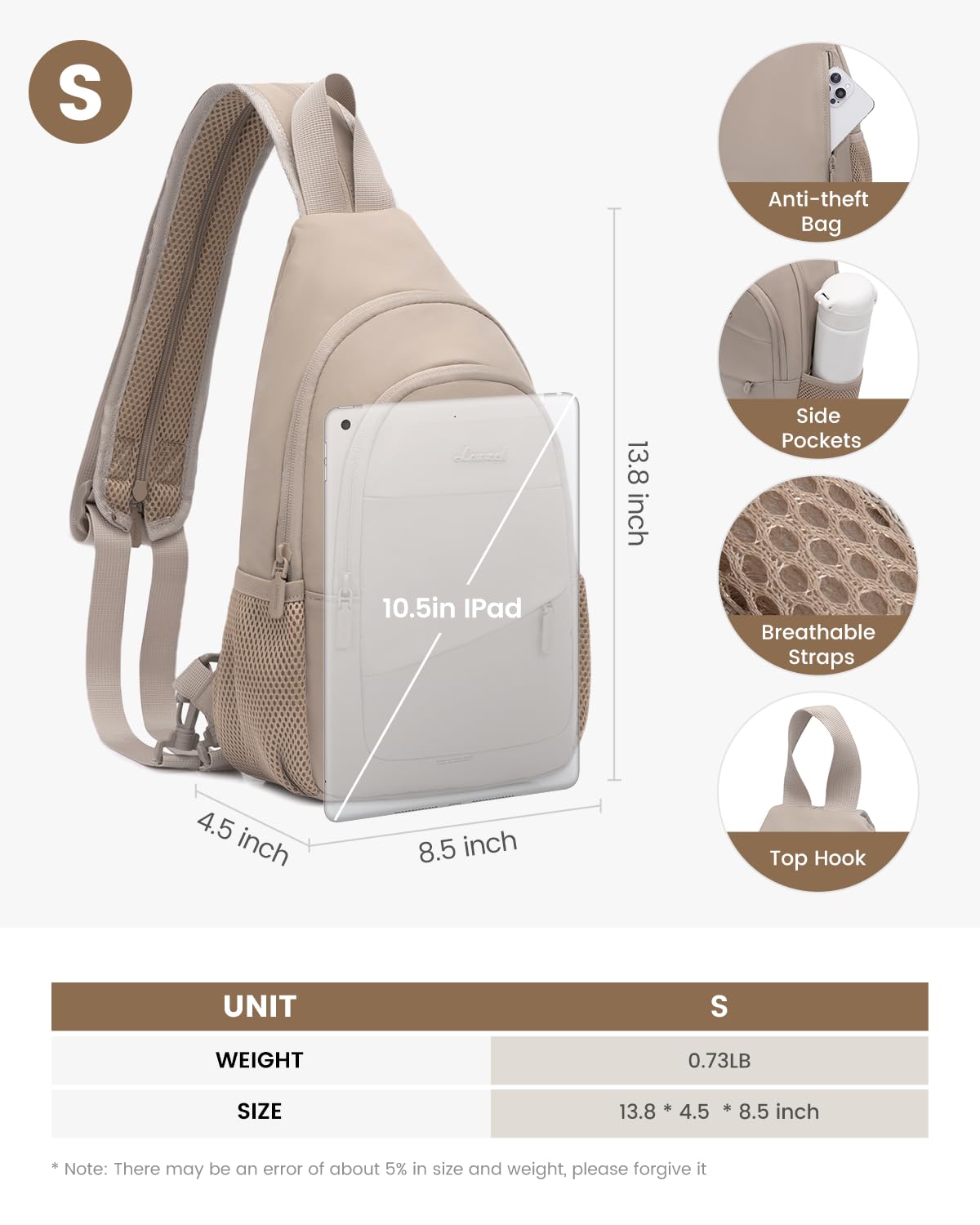 LOVEVOOK sling bag adjustable strap focuses on comfortable customizable fit