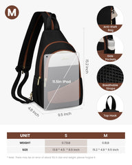 LOVEVOOK sling bag side view, adjustable strap for comfortable wear.