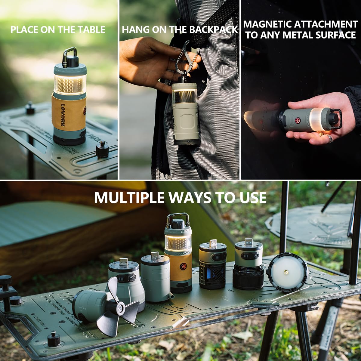 LOVORK lantern with Bluetooth speaker for campsite music