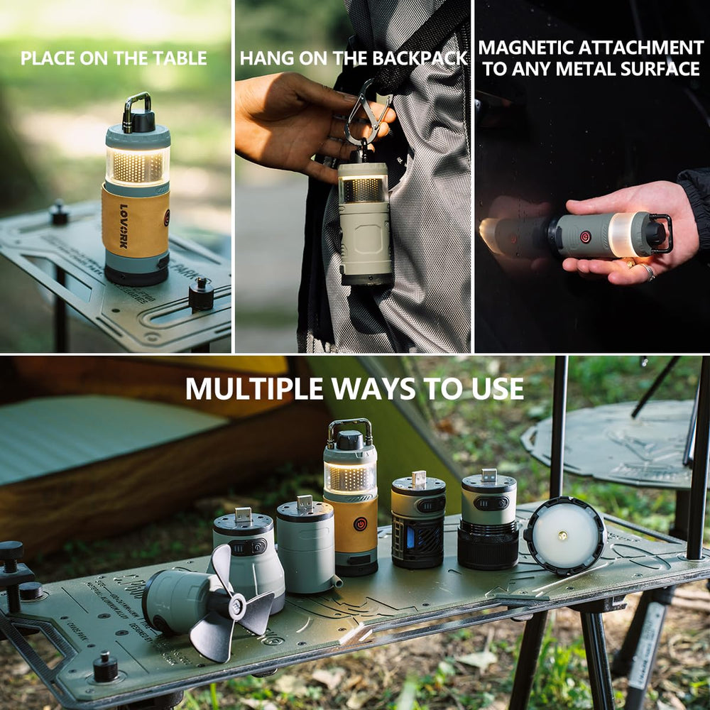 LOVORK lantern with Bluetooth speaker for campsite music