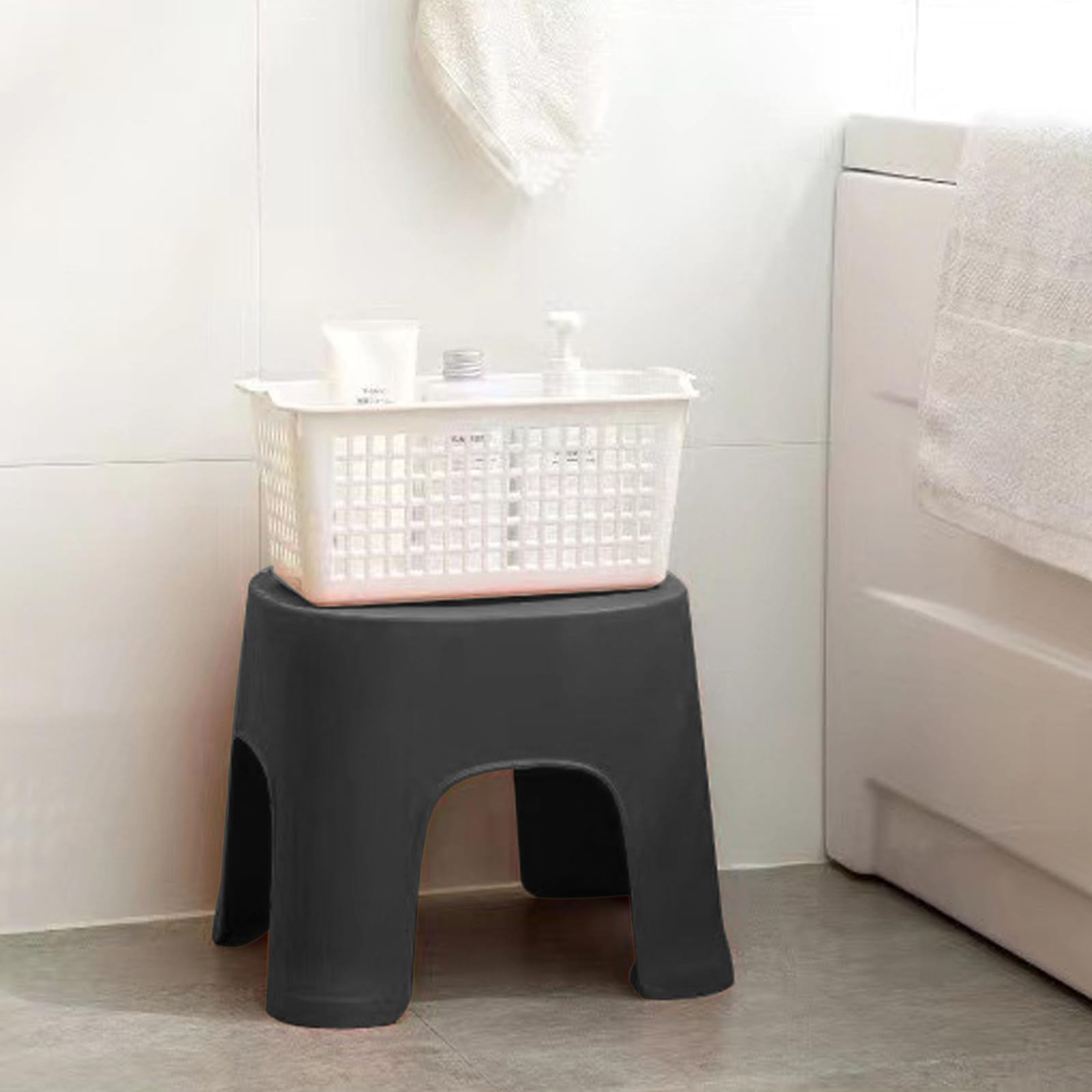 Lovskoo Plastic Mini Stool after cleaning, easy to wipe down.