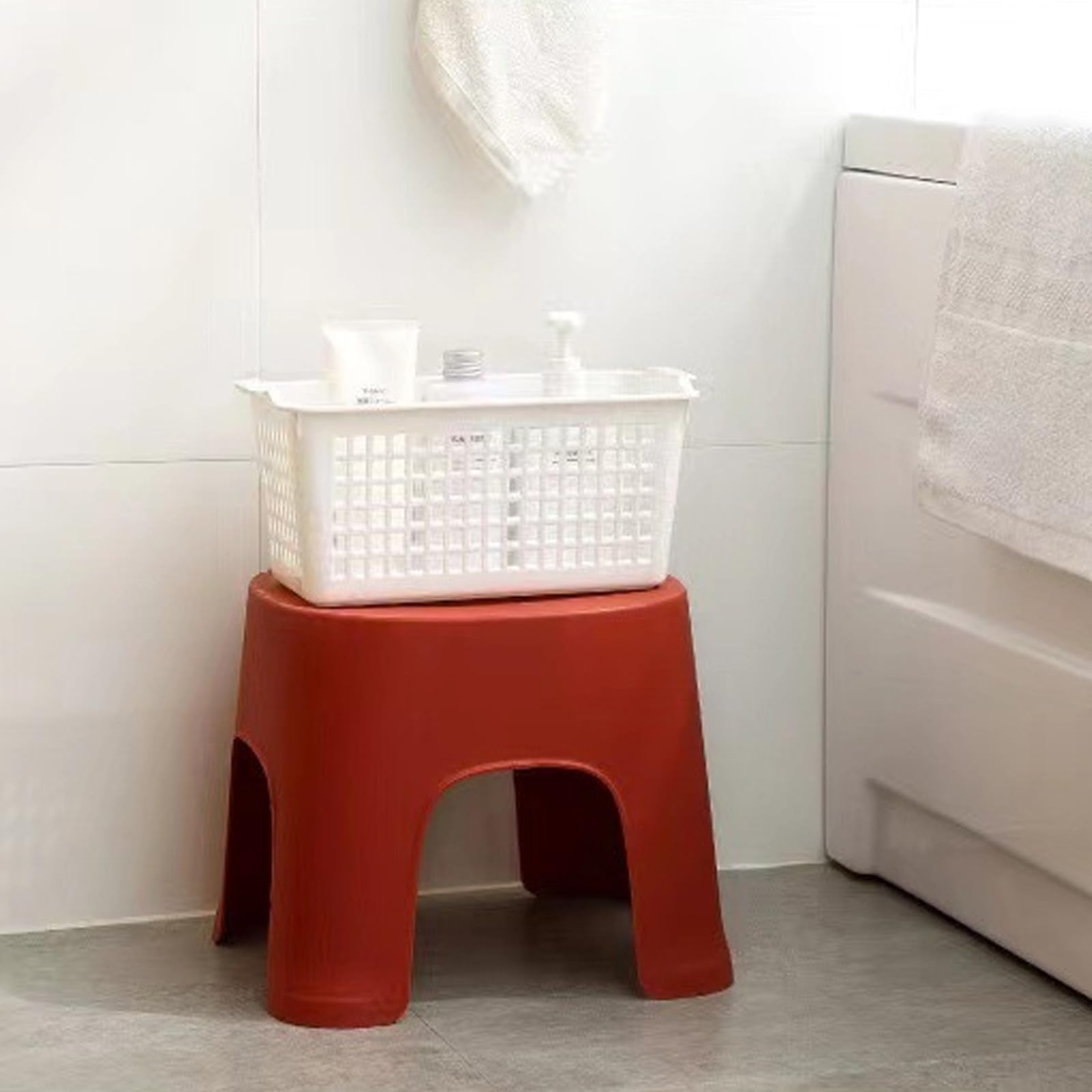 Lovskoo plastic mini stool is lightweight and portable for trips.
