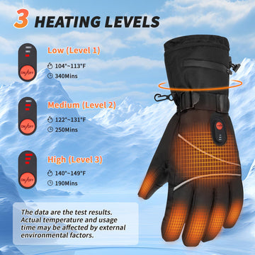 LOYATIAI heated gloves men's back view showing heat zones across the hand.