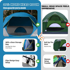 Loyeahcamp 4-person dome tent interior illustrates spacious layout for sleeping gear.
