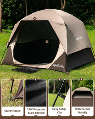 Loyeahcamp waterproof 3000mm fabric keeps interior dry.