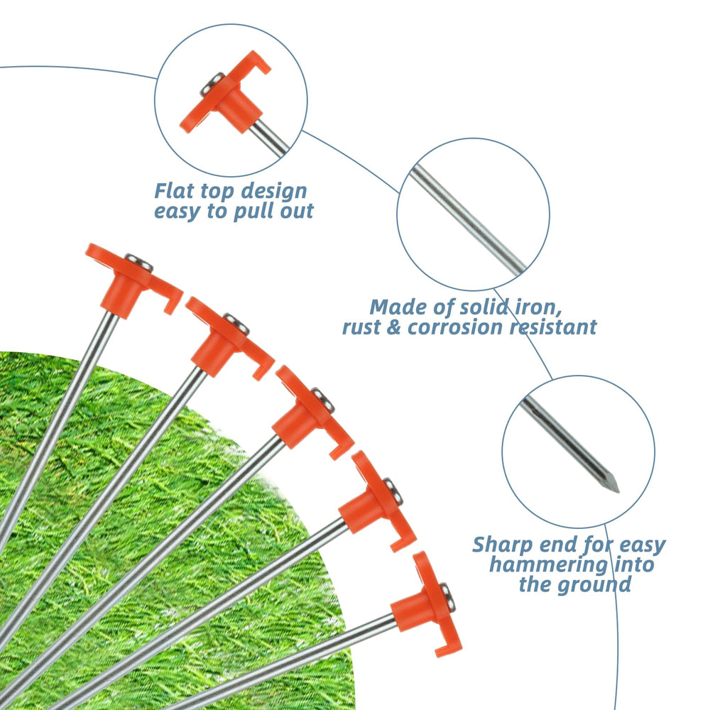 LOYORTY plastic-top tent stake offering reliable grip during hammering and removal