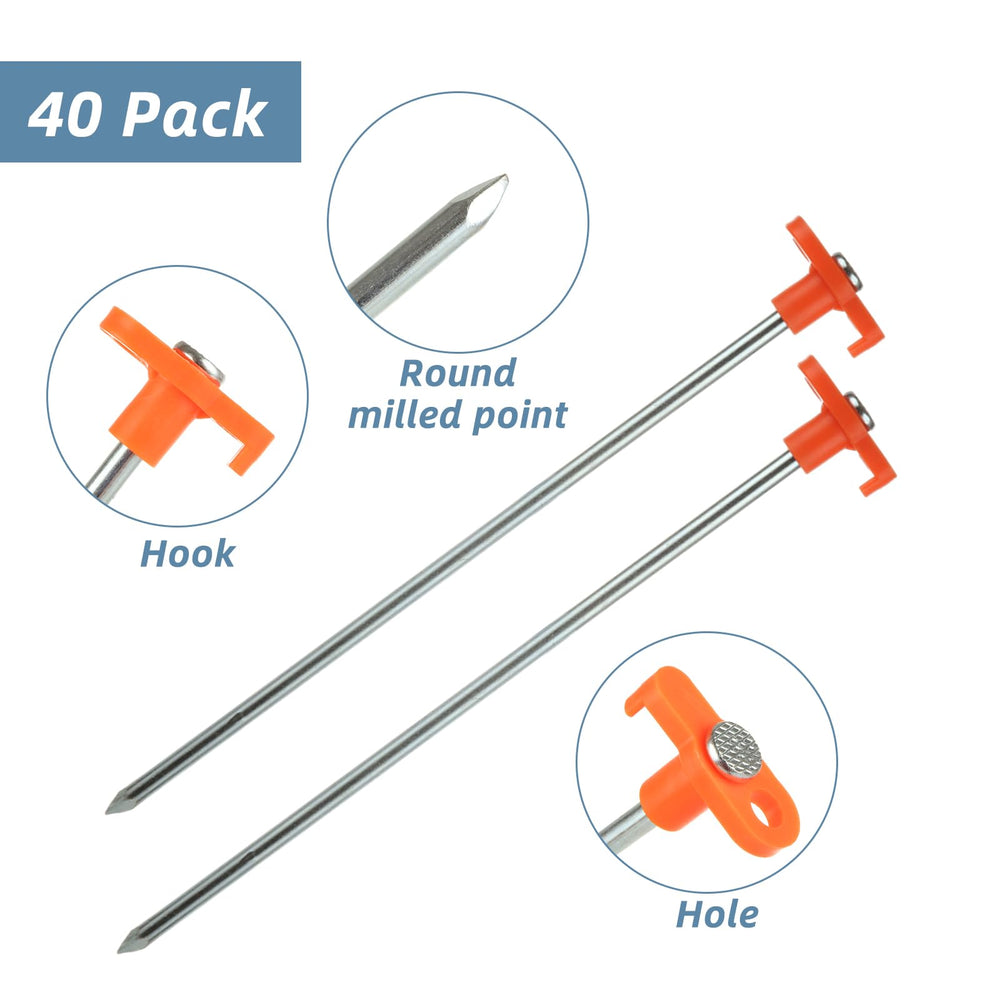 LOYORTY tent stake designed at 60-degree angle for solid ground penetration