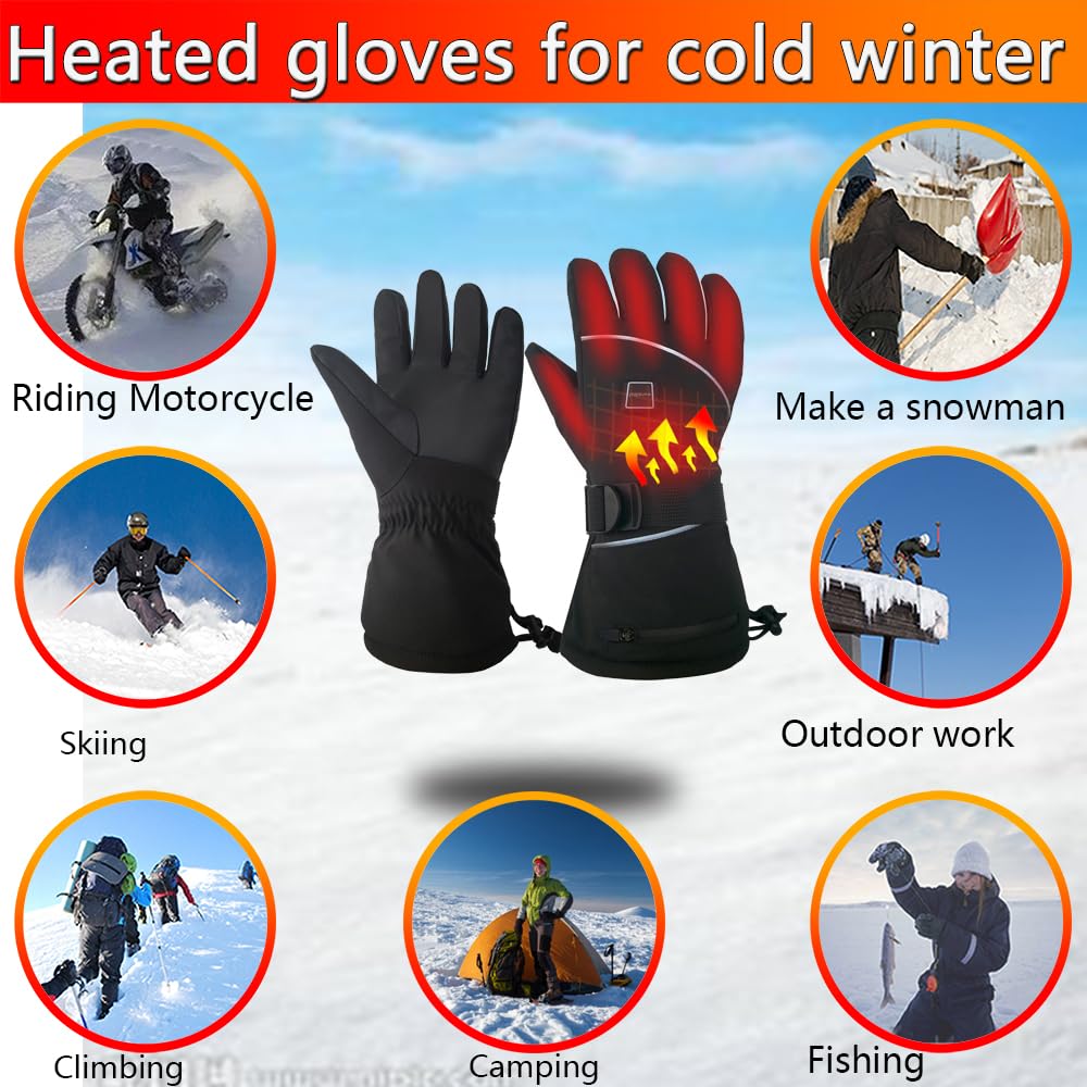 LPCRILLY heated gloves battery pack provides several hours of cordless warmth.