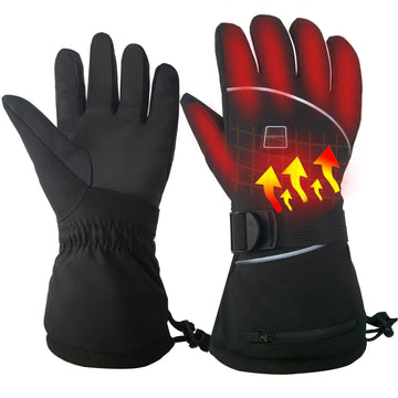 LPCRILLY heated gloves waterproof outer layer keeps hands dry during winter sports.