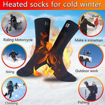 LPCRILLY heated socks show three heat levels for adjustable warmth.