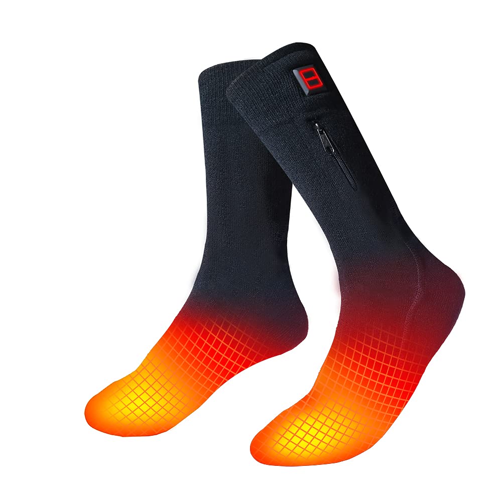 LPCRILLY heating socks side view keeping feet warm during outdoor activities.
