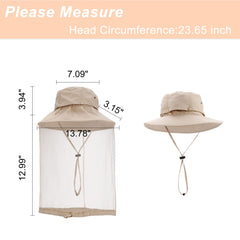 Concealed head net stored inside the hat